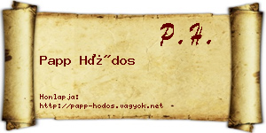 Papp Hódos névjegykártya